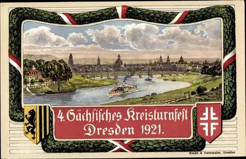 Künstler Ak Dresden, 4. Sächsisches Kreisturnfest 1921