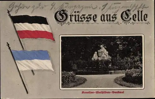 Passepartout Ak Celle in Niedersachsen, Karoline Mathilden Denkmal