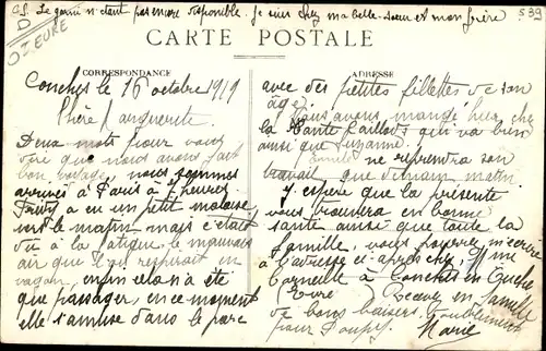 Ak Conches en Ouche Eure, Place Carnot, Église