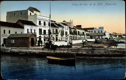 Ak Algeciras Andalusien, Vista del Rio de la Miel, Fischerhafen