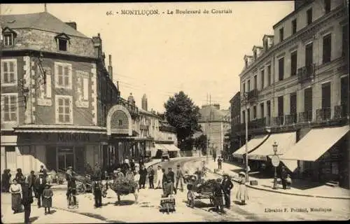 Ak Montluçon Allier, Le Boulevard de Courtais, Grand Cafe Moderne