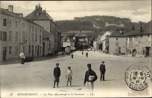 Ak Remiremont Lothringen Vosges, La Place Maxonrupt et le Parmont