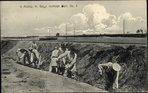 Ak 2. Komp K. bayr. Armier. Batl Nr 4, Beim Ausheben eines Grabens