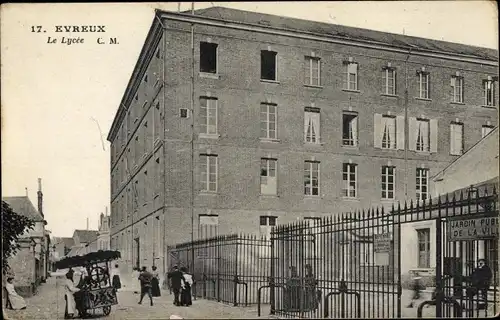 Ak Évreux Eure, Le Lycée, Schule, Eingangstor