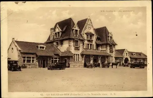 Ak La Baule Escoublac Loire Atlantique, La nouvelle gare, Bahnhof