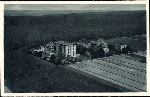 Ak Mohlsdorf Teichwolframsdorf in Thüringen, Fliegeraufnahme vom Erholungsheim, Felder