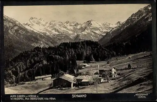 Ak Schwand Tegernau Kleines Wiesental Baden, Hof, Gebirge, Wald