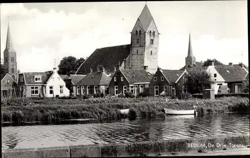 Ak Bedum Groningen Niederlande, De Drie Torens