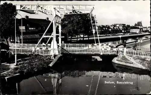 Ak Bedum Groningen Niederlande, Basculebrug