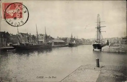 Ak Caen Calvados, Le Port, Bâteaux