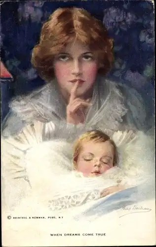 Künstler Ak Boileau, Philip, When Dreams Come True, Mutter mit schlafendem Baby
