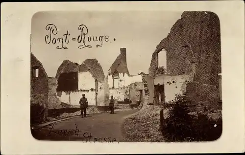 Ak Pont Rouge Frankreich, Zerschossene Straße