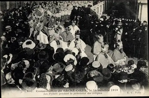 Ak Paris XVIII Montmartre, Consecration du Sacre Coeur, 16.10.1919