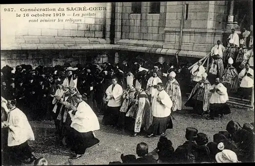 Ak Paris XVIII Montmartre, Consecration du Sacre Coeur, 16.10.1919