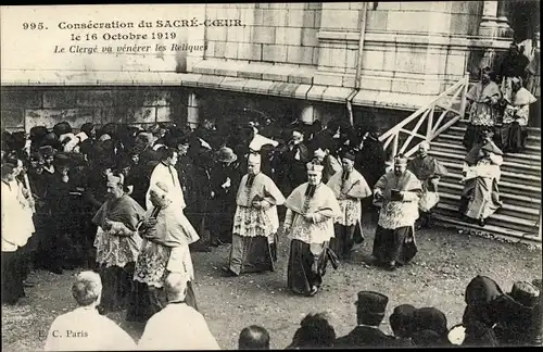 Ak Paris XVIII Montmartre, Consecration du Sacre Coeur, 16.10.1919