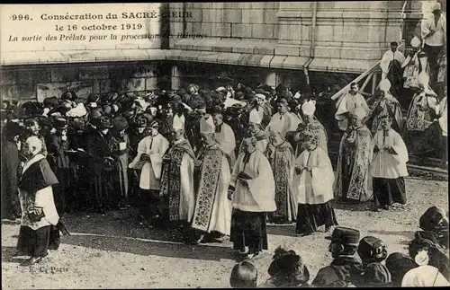 Ak Paris XVIII Montmartre, Consecration du Sacre Coeur, 16.10.1919