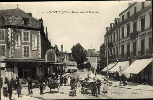 Ak Montluçon Allier, Le Boulevard de Courtais, Grand Cafe Moderne