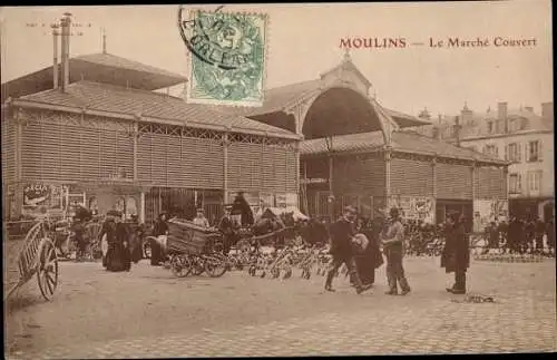 Ak Moulins Allier, Le Marche Couvert