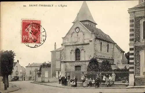 Ak Saint Thibault des Vignes Seine et Marne, L'Église, vue générale