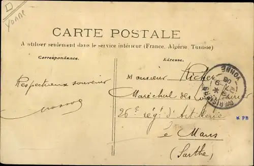 Buchstaben Ak Cerisiers Yonne, Souvenir