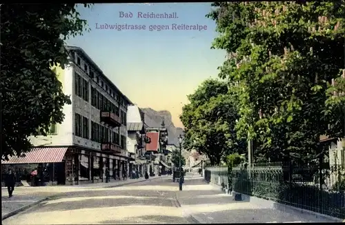 Ak Bad Reichenhall in Oberbayern, Ludwigstraße gegen Reiteralpe
