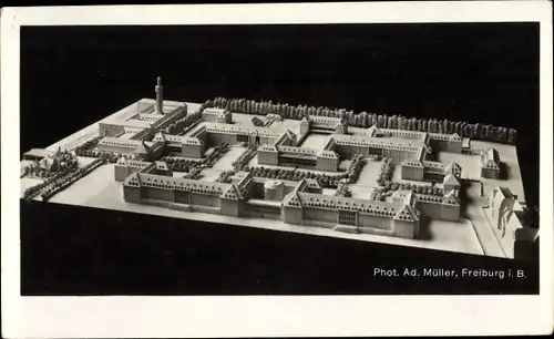 Ak Freiburg im Breisgau, Die neuen Freiburger Universitätskliniken, Modell