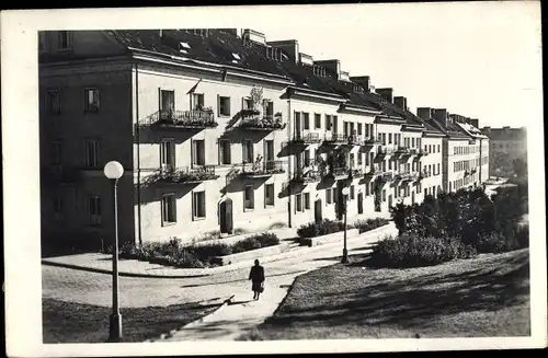 Ak Mariensztat Warszawa Warschau Polen, Straßenpartie, Wohnhäuser