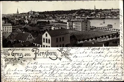 Litho Flensburg in Schleswig Holstein, Panorama vom Ort