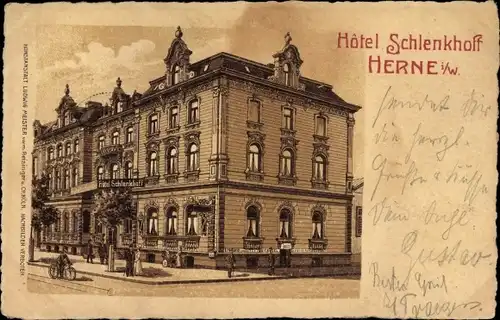Litho Herne im Ruhrgebiet, Hotel Schlenkhoff, Außenansicht