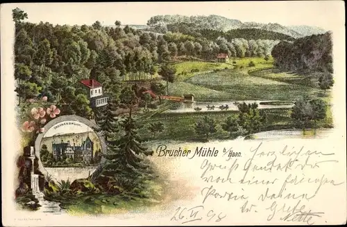 Litho Brucher Mühle Haan im Rheinland, Panorama vom Ort