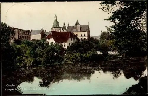 Ak Osnabrück in Niedersachsen, Dom, Ursulinenkloster, Hasepartie