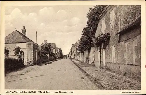 Ak Chavagnes les Eaux Maine et Loire, La Grande Rue