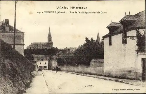Ak Chemillé Maine et Loire, Rue de l'Arzillé, eglise