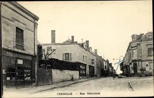 Ak Chemillé Maine et Loire, Rue Nationale, Epicerie Chaussures