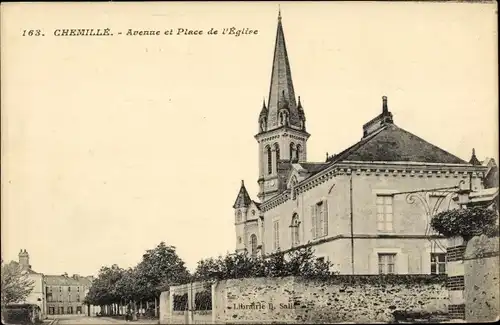 Ak Chemillé Maine et Loire, Avenue et Place de l'Eglise