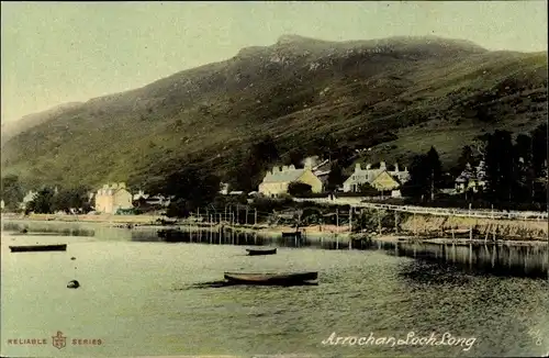 Ak Arrochar Schottland, Loch Long, Häuser, Boote