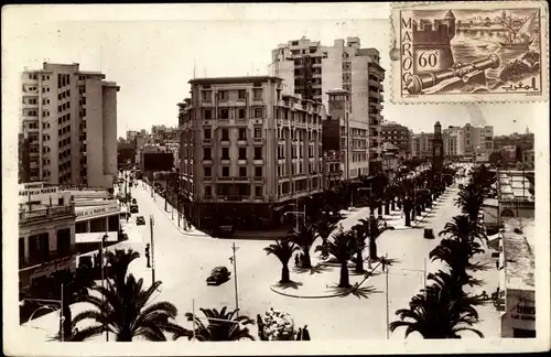 Ak Casablanca Marokko, Boulevard du 4e Zouaves et la rue de Foucault
