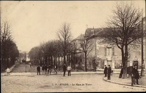 Ak Stains Seine-Saint-Denis, La Place de Watry