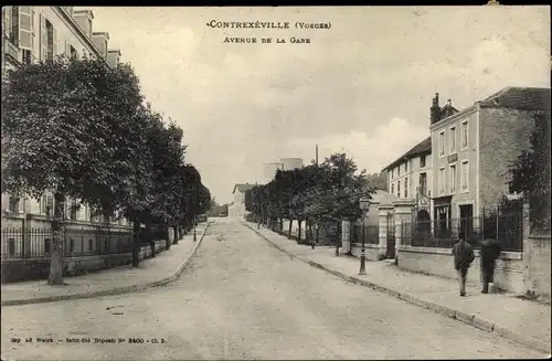 Ak Contrexéville Vosges, Avenue de la Gare