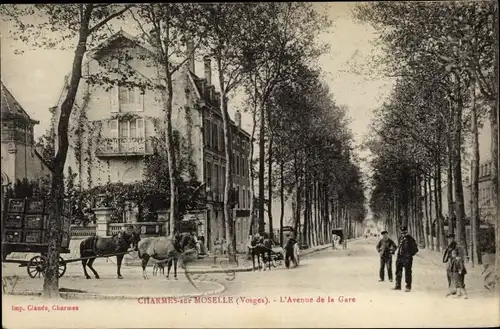 Ak Charmes Vosges, L'Avenue de la Gare