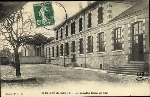 Ak Saint Julien du Sault Yonne, Les nouvelles Ecoles de filles