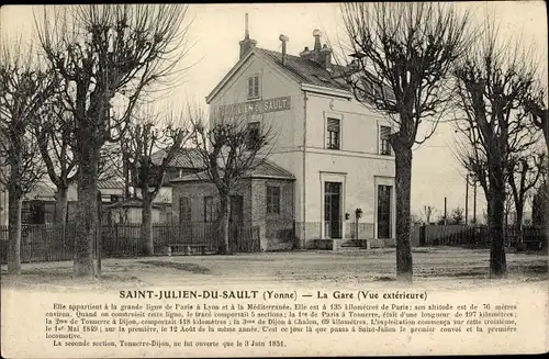 Ak Saint Julien du Sault Yonne, La Gare