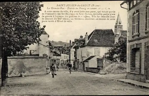 Ak Saint Julien du Sault Yonne, La Grande Rue