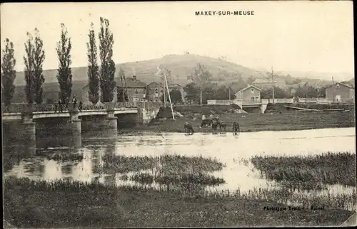 Ak Maxey sur Meuse Vosges, Pont, Cheval