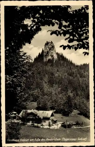 Ak Rottach Egern, Gasthaus Galaun am Fuße des Riederstein