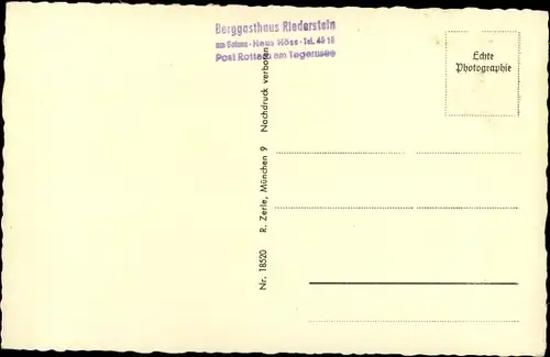 Ak Rottach Egern, Gasthaus Galaun am Fuße des Riederstein
