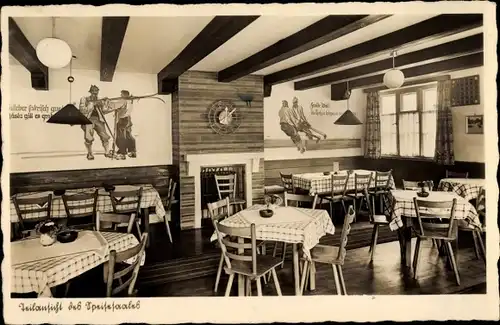 Ak Reichenbach Oberstdorf im Oberallgäu, Hotel Berggasthof Hirsch, Speisesaal, Inh. J. Kaiser