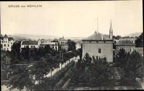 Ak Mehlem Bad Godesberg Bonn am Rhein, Straßenpartie, Gebäude