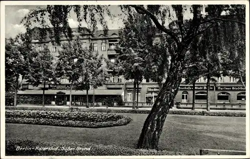 Ak Berlin Treptow Adlershof, Süßer Grund, Platz der Befreiung, Sparkasse, Friseur, Restaurant