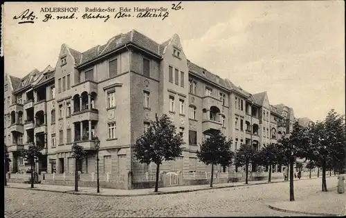 Ak Berlin Treptow Adlershof, Radicke Straße Ecke Handjery Straße